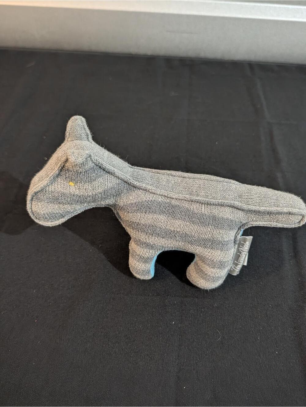 The Land of Nod Gray Striped Stuffed Horse Plush Toy